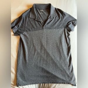 Men’s L Gray Striped & Solid Polo Shirt